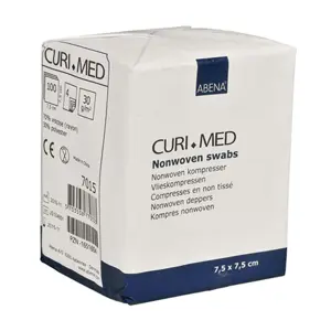 Curi Med Γάζες Μη Αποστειρωμένες Non Woven 100 τεμ. - 7.5 x 7.5cm