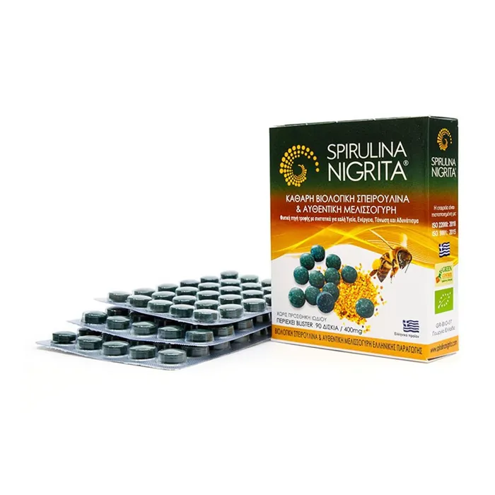 Spirulina Nigrita με Μελισσογύρη 400mg 90 Δισκία | tsagiannidis.gr