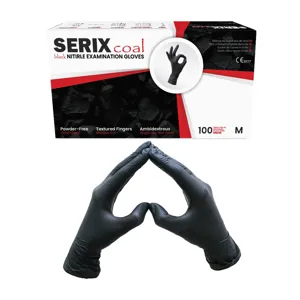 Serix Coal Γάντια Νιτριλίου Black Medium