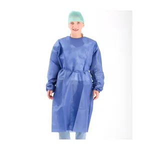 Ποδιά Ρόμπα Non-Woven Μπλε 30gr  - Πλήρως Αδιαφανείς 10 τεμ.