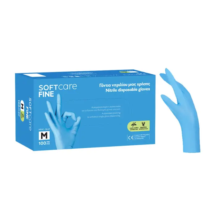 Soft Care Fine Γάντια Νιτριλίου Γαλάζια 100 τεμ. - Medium | tsagiannidis.gr Soft Care Fine Γάντια Νιτριλίου Γαλάζια 100 τεμ. - Medium | tsagiannidis.gr