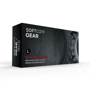 Soft Care Gear Γάντια Νιτριλίου Μαύρα 100 τεμ. - Large