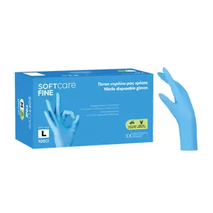 Soft Care Fine Γάντια Νιτριλίου Γαλάζια 100 τεμ. - Large